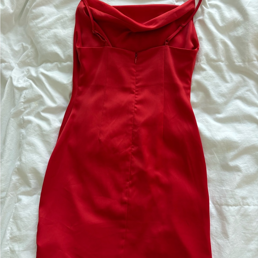 Urban Outfitters Red Cowl Neck Mini Dress